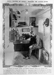 As Aboard the Wrecked Titanic: The Wireless-Telegraphy Room of an Atlantic Liner